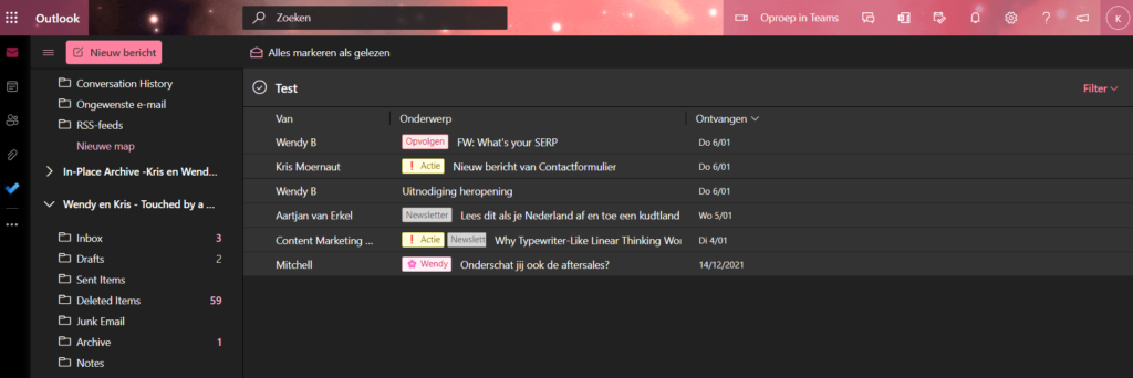 webmail outlook 365 dark mode