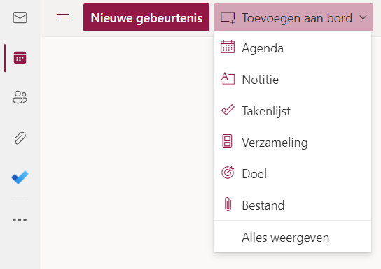 Outlook 365 bordweergave